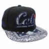 LAFSQ Kid's Youth Embroidered Cali With California Map Snapback Cap - Black/Navy/Paisley - CG188RL299O