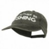 I'd Rather Be Fishing Embroidered Washed Cotton Cap - Black - C211ONYVYUV