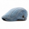 Qunson Men's Washed Denim Gatsby Cabbie Ivy Newsboy Cap Hat - Light Blue - CF12FKTHFGT