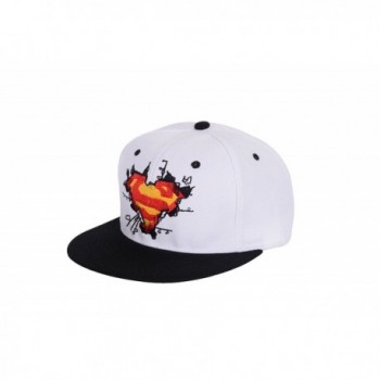 LOOMEN Superman Snap back Collection White in Men's Skullies & Beanies