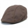 ililily Leather Bill Newsboy Flat Cap Cabbie Gatsby ivy Irish Driver Hunting - Brown - CL1109G2AZT