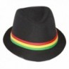 Rastafarian Colored Band Fashion Black Fedora Hat - CH11CZGX04R