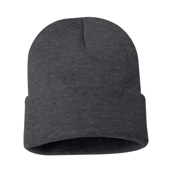 Sportsman - 12 Inch Solid Knit Beanie - SP12 - Charcoal - CG11H679SO1