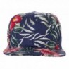 Artisan Owl Floral Pattern Snapback Baseball Caps - Available In Multiple Colors! - Blue With Floral Red - CF1824TWCMW