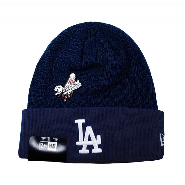 New Era Hat Los Angeles Dodgers Pin MLB Knit Dark Royal Blue Beanie Cap - CI12N24DSL1