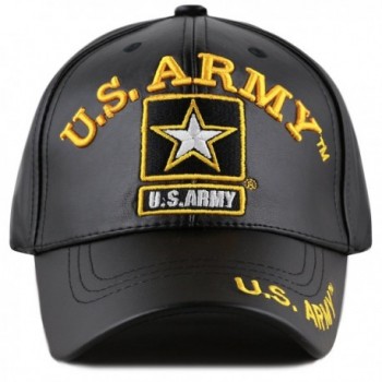 THE HAT DEPOT 1100 Official Licensed 3D Embroidered Soft Faux Leather Cap - U.s.army-black Star - CP1875KI9Z7
