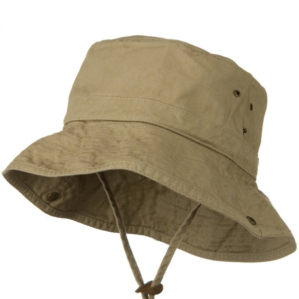 Big Size Mesh Lined Cotton Fishing Hat - Khaki (For Big Head) - CL110PMYG5Z