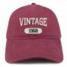 Trendy Apparel Shop Vintage 1968 Embroidered 50th Birthday Relaxed Fitting Cotton Cap - Maroon - CX180ZNOEI5