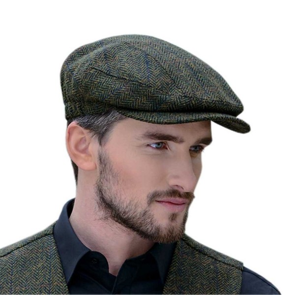 Mucros Weavers Peaky Blinders Cap For Men- Made In Ireland- 100% Irish Tweed- Green - CM187ZMZ3N2