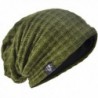 HISSHE Men's Slouchy Beanie Oversize Summer Winter Skull Cap Hat B305 - Plaid-green - CL187O5HNGW