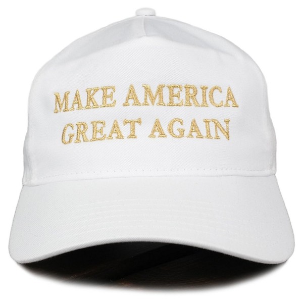 Make America Great Again Donald Trump METALLIC GOLD Embroidered Cap - White - C512O8EXIHI