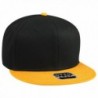 Otto Snap Cotton Twill Round Flat Visor 6 Panel Pro Style Snapback Hat - Gld/Blk/Blk - CR12FN5VYW1