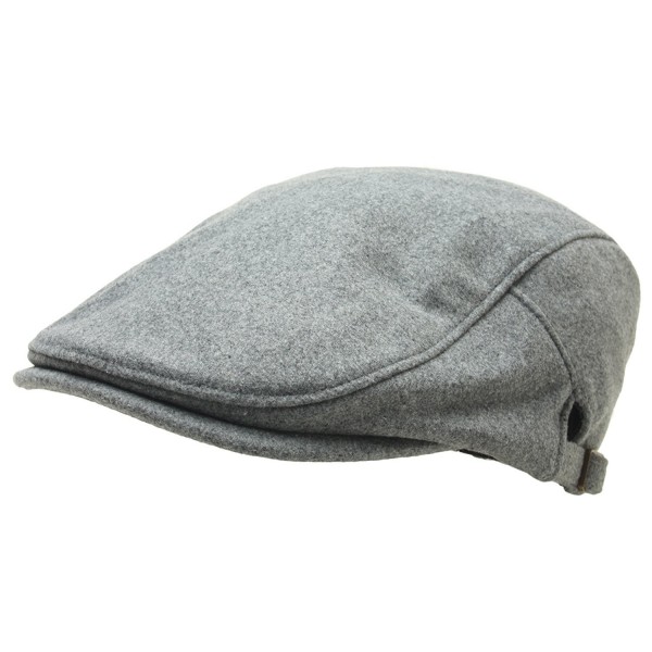 Men Woolen newsboy Flat Cap Basic Design Warm Gatsby IVY Driver Hat Cabbie Golf - Gray - CD187G7ME2O