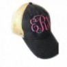 Mary's Monograms Monogrammed Distressed Trucker Hat Black - CM12NG6SX2E