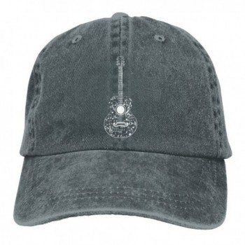 HHNLB Guitar And Music Notes-1 Vintage Jeans Baseball Cap For Men And Women - Asphalt - CC189D84D28