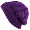 THE HAT DEPOT Winter Unisex Warm and Soft Knit Beanie Fleece Lined Skully Hat - Purple - CI127K6J5W7
