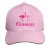Pink Flamingo Baseball Cap Snapback Hat - Pink - CA12GNIUOYB