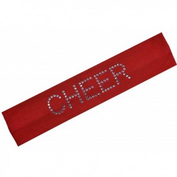 CHEER Rhinestone Cotton Stretch Headband - Red - CU115LJFX13