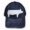 Loaded Lids Women's Giant Pig Design Bling Baseball Cap - Navy/White - CO184ZIL43E