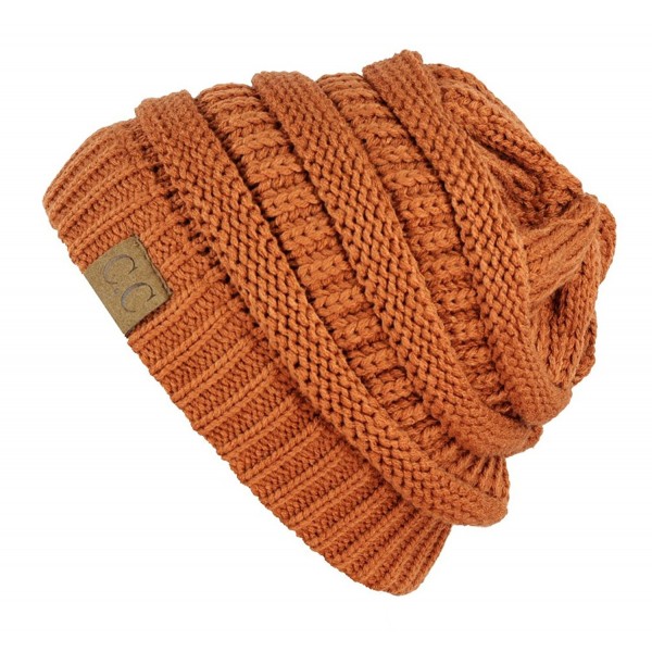 Unisex Trendy Warm Chunky Soft Stretch Cable Knit Slouchy Beanie Skully - CA11IKYELFF