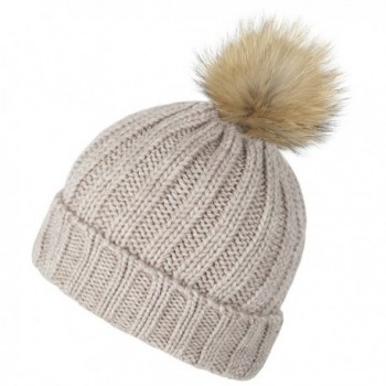 Lilax Thick Ribbed Beanie Beige