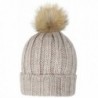 Lilax Thick Ribbed Beanie Beige in Women's Skullies & Beanies