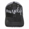 NEW!! White Glitter NurseLife Distressed Look Grey Trucker Cap Hat Fashion - CV12N1PPZ6Z