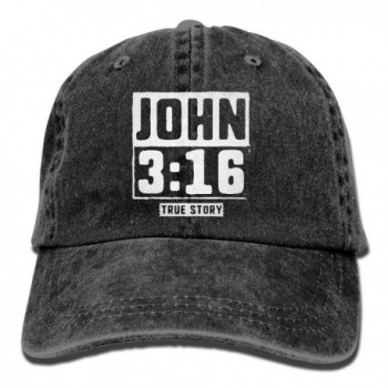 John True Story Christian Unisex Cotton Denim Cowboy Cap Sports Dad Cap - Black - CL187XYHZ5S