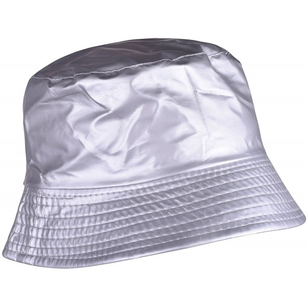 YJDS Womens Rain Hats Wide Brim Waterproof Packable Bucket Hat For Men and Women - Silver - C9185W3CGHR
