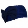 Best Winter Hats Womens Knit Headband W/Large Bow (One Size) - Navy - C6125Y2ELCN