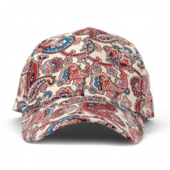 JOOWEN Floral Baseball Adjustable Paisley Red