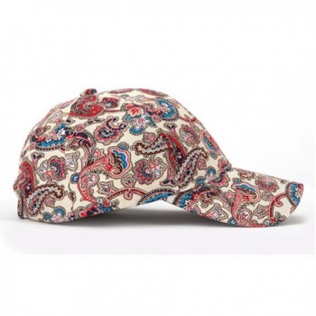 JOOWEN Floral Baseball Adjustable Paisley Red in Women's Baseball Caps