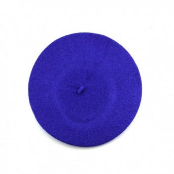 NYFASHION101 French Style Lightweight Casual Classic Solid Color Wool Beret - Royal Blue - C011NIY6YQB