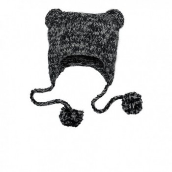 Joe's USA Hand Knit Cat Eared Beanies in 4 purr-fect colors - Black - CA11Q5OHL13