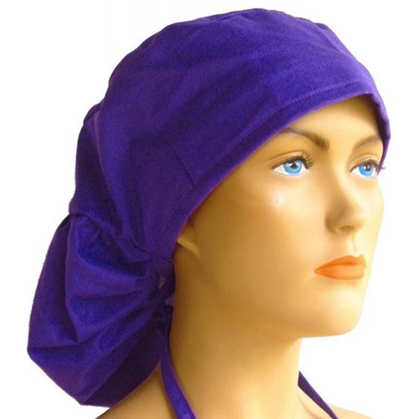 Big Hair Women's Medical Scrub Caps - Purple - CV12LL0CPST