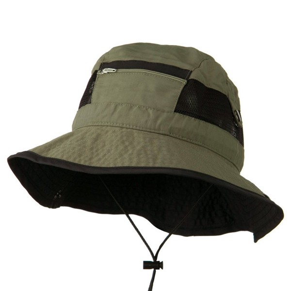 Big Size Zipper Talson UV Bucket Hat - Olive (For Big Head) - CQ11M5CA9DZ