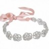 EVER FAITH Austrian Crystal Bridal Hollow-Out Rose Flower Ribbon Hair Band Clear - Silver-Tone - C1121I4BVH9