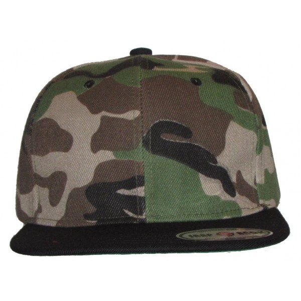 NGH Two Tone Green Camouflage and Black Bill - Flat Bill Snapback. - CN11GMHG4C5