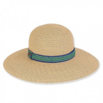 Sun N' Sand Women's Chic Wide Brim Sun Hat with Trim 1726 - A. Natural - CX12FWTPLPT