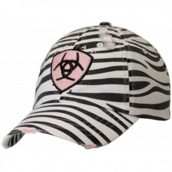 Ariat Accessories Women's Distressed Logo Baseball Cap - Zebra - CV11IIVF8HP