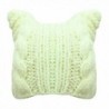 Luxury Divas Thick Cable Knit Beanie Hat With Pussy Cat Ears - Cream - C5187C7MTT5