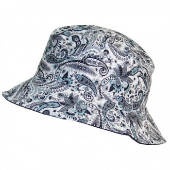 Tropic Hats Paisley Design Print Soft Floppy Bucket Hat (One Size) - Gray/Aqua/Black - C212E2Y9ASD