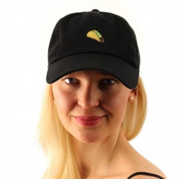 Everyday Food Embroidery Adjustable Cotton Baseball Sun Visor Cap Dad Hat Black - Taco - CV18343ZDEC