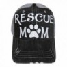 White Glitter Rescue Mom Grey Trucker Baseball Cap Pet Animal Dog Cat - CS12MXD0ZE8