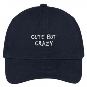 Trendy Apparel Shop Cute But Crazy Embroidered Soft Cotton Adjustable Cap Dad Hat - Navy - CU12NURSR1K