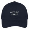 Trendy Apparel Shop Cute But Crazy Embroidered Soft Cotton Adjustable Cap Dad Hat - Navy - CU12NURSR1K
