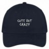 Trendy Apparel Shop Cute But Crazy Embroidered Soft Cotton Adjustable Cap Dad Hat - Navy - CU12NURSR1K
