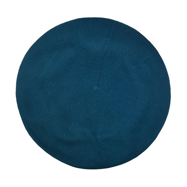 Beret For Women 100% Cotton Solid - Medium/Large - Turquoise - CD17XWOZKRX