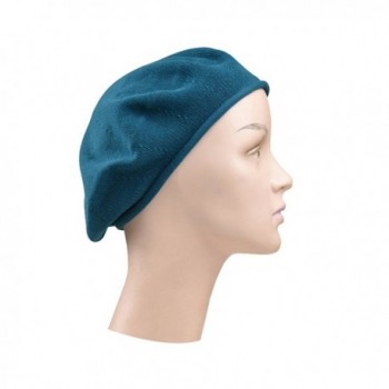 Turquoise Beret Women Cotton Solid in Women's Berets