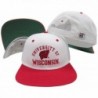 Wisconsin Badgers White/Red Two Tone Plastic Snapback Adjustable Snap Back Hat / Cap - CZ118FIKVNH